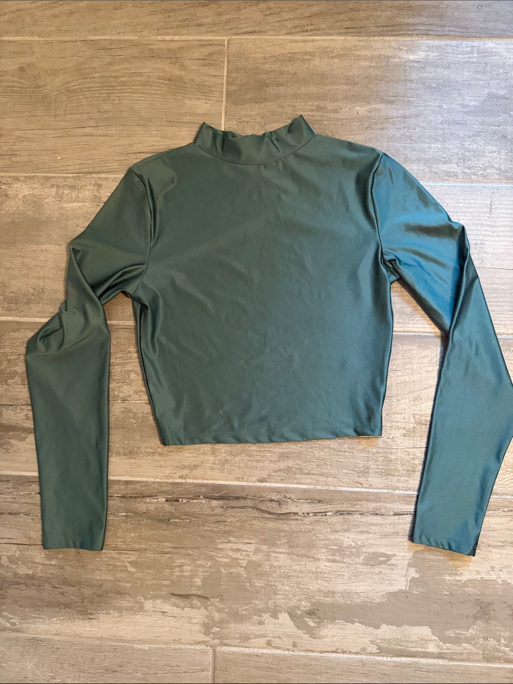wild fable Olive Green Long Sleeve Mock Neck Crop Top